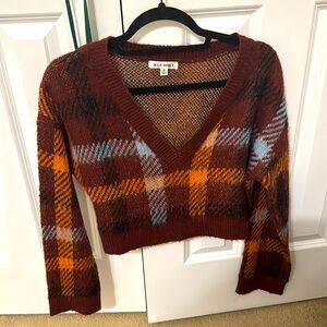 maroon cropped sweater